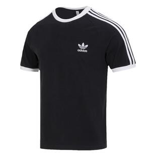 阿迪达斯三叶草男子短袖三条杠纯棉透气运动休闲T恤KB2459 IZ2474