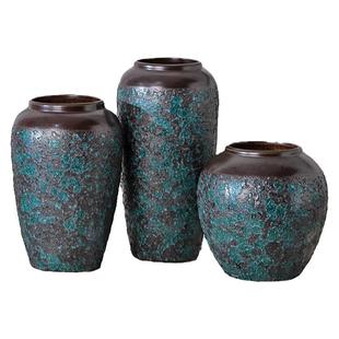 景德镇陶瓷复古花瓶摆件客厅插花中式陶罐高级感家居鲜花仿真花艺