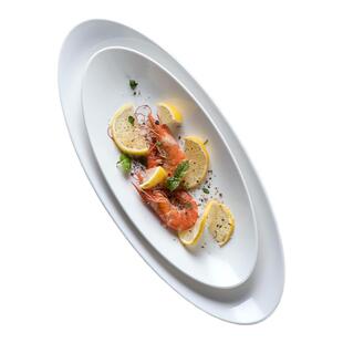 鱼盘家用蒸鱼盘子2025新款陶瓷高级感椭圆盘大号北欧风平盘可微波