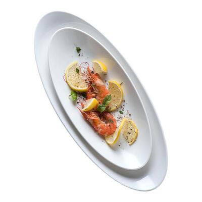 暮云陶瓷釉下彩椭圆鱼盘可微波炉