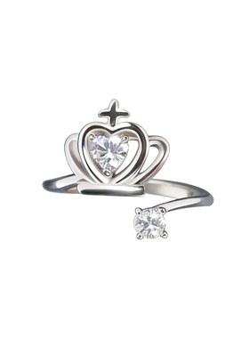 925纯银5层18K金镀金仿真钻戒