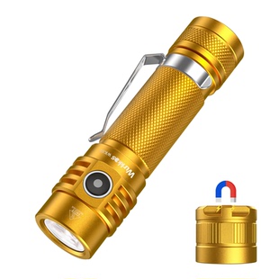WK03金色强光手电筒EDC磁吸沃克思达wurkkos直充1200LM高显色519A