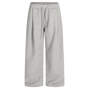 怕生的鹿 Cityboy美式休闲运动弯刀阔腿裤男简约宽松抽绳直筒卫裤