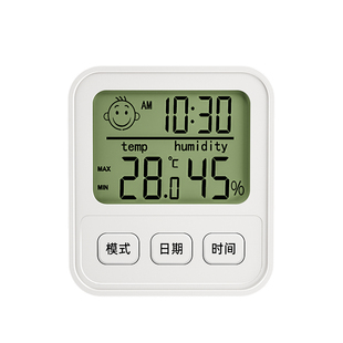 电子数显温湿度计室内家用婴儿时钟壁挂式迷你温度精准闹钟温度表