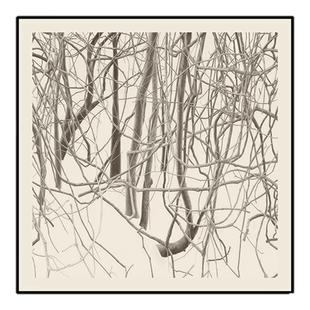 民宿酒店房间油画布挂画侘寂中古风抽象软装壁画正方形无框画定制