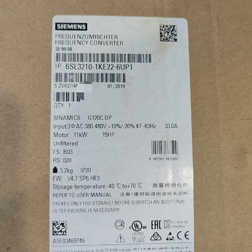 溢价-变频器6SL3210-1KE22-6UP1，正