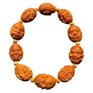 双面18罗汉橄榄核手串男款核雕十八罗汉佛像精雕男士文玩手串女款