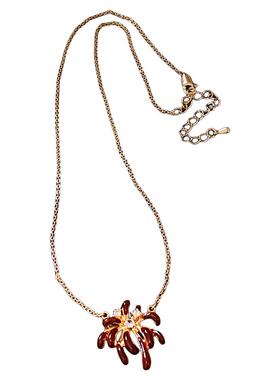 红色烟花锆石吊坠项链高级感配饰