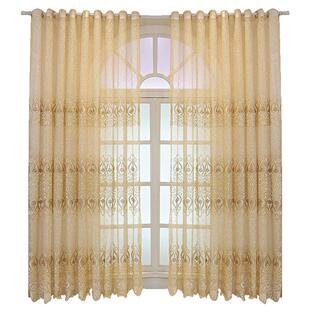 2025新款奢华欧式简约现代窗帘遮光绣花纱帘飘窗客厅卧室高级感