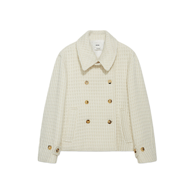 IMMI粗花呢连帽翻领夹克马甲长裤