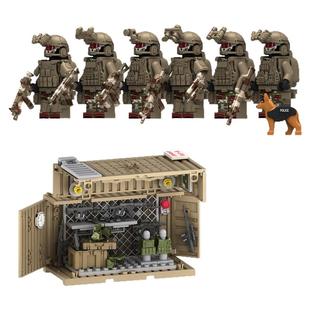 适用于乐高军事基地特种兵人仔武器库猛士特警装甲车拼装积木玩具
