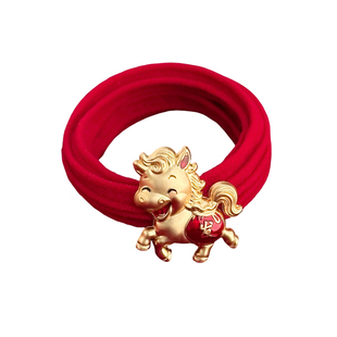 红色头绳儿童本命年头饰宝宝皮筋女扎丸子头发圈马年发绳新年发饰