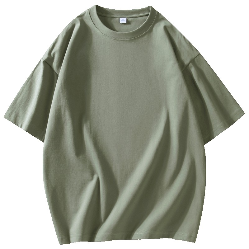 【100%纯棉】Jeep吉普男士260g重磅短袖T恤衫2024夏纯色圆领上衣