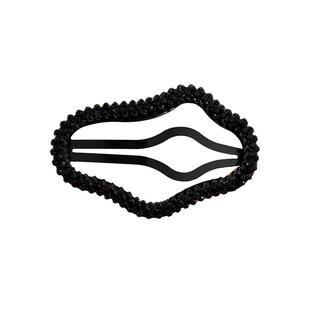 云朵黑色带钻前额刘海一字侧边夹发夹子头饰头发卡子女后脑勺BB夹