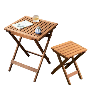 阳台折叠桌椅复古实木餐桌椅组合做旧酒吧桌休闲桌单人饭桌小茶几