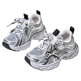 红蜻蜓女童鞋2026春季新款儿童户外运动鞋透气网面休闲鞋老爹鞋