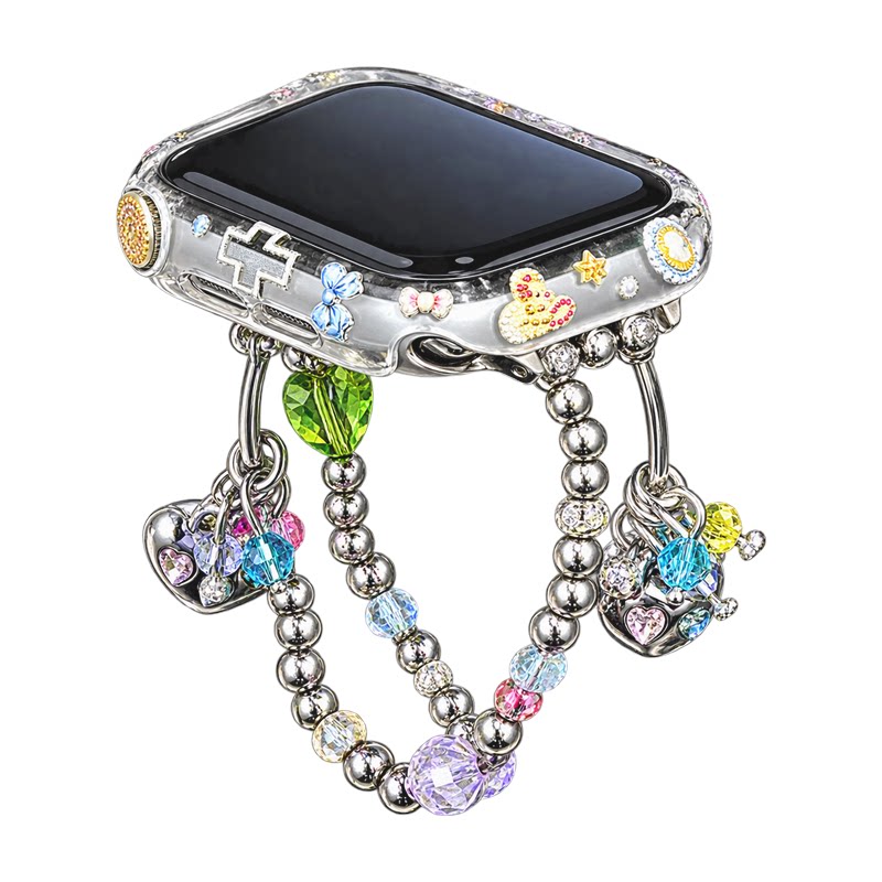 《炫彩珠珠手链》金属适用iwatch11苹果手表10表带applewatch12女