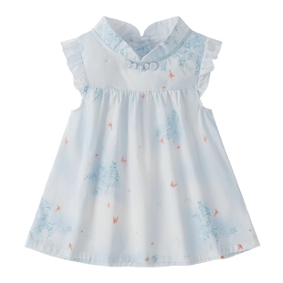 女童衬衫夏季儿童国风上衣女孩夏装薄款大童新中式纯棉薄宝宝短袖