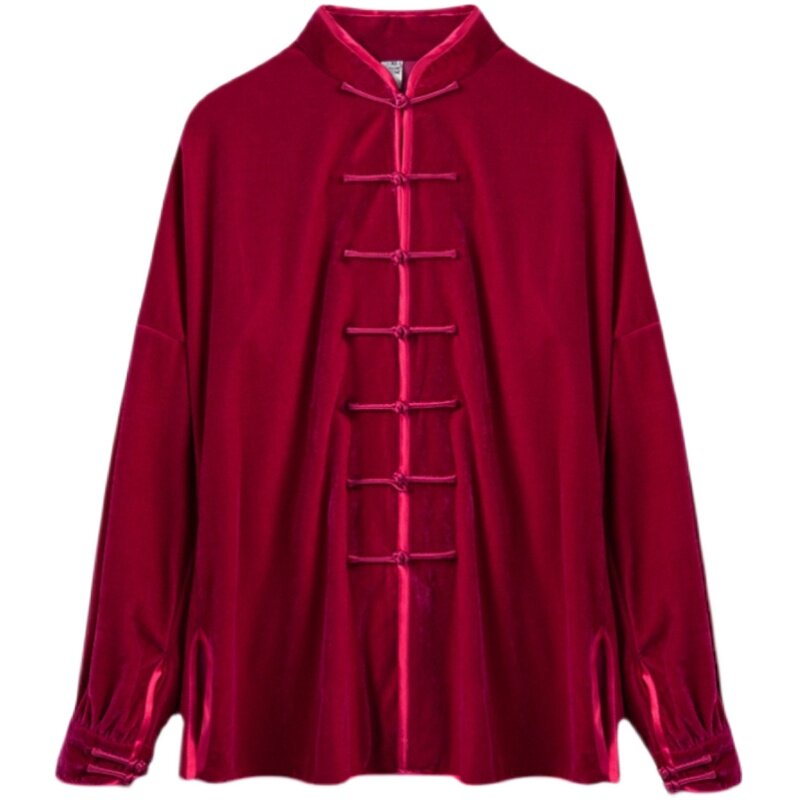 太极服女男秋冬加厚武术服装金丝绒裤冬季太极套装春秋运动灯笼裤