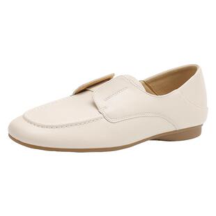 达芙妮乐福鞋女2026新款春季通勤平底皮鞋女款一脚蹬软底深口单鞋