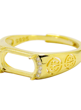 diy四爪蜜蜡玉石镶嵌戒指空托