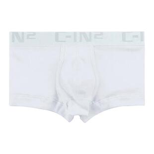 CIN2男士基础款平角内裤纯棉U凸纯色黑白灰低腰性感显大简约青年