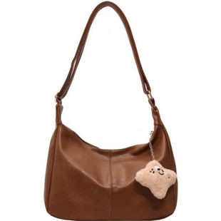 百搭ins斜挎包包女式2024新款潮复古托特包学院风休闲大容量包