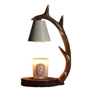 鹿角香薰融蜡灯卧室装饰复古香氛蜡烛台灯可定时调光无火熔蜡灯