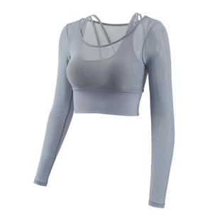 瑜伽服女秋冬运动上衣带胸垫紧身显瘦长袖气质时尚跑步训练健身服