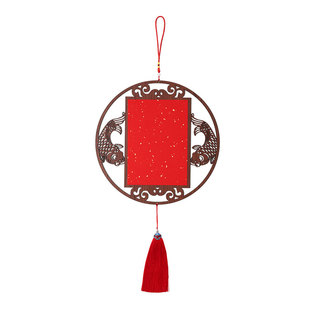 2026年马年新款木质万年红洒金福字斗方福卡挂件空白自写春联对联宣纸灯笼中国结卡纸挂饰书法专用文创diy手