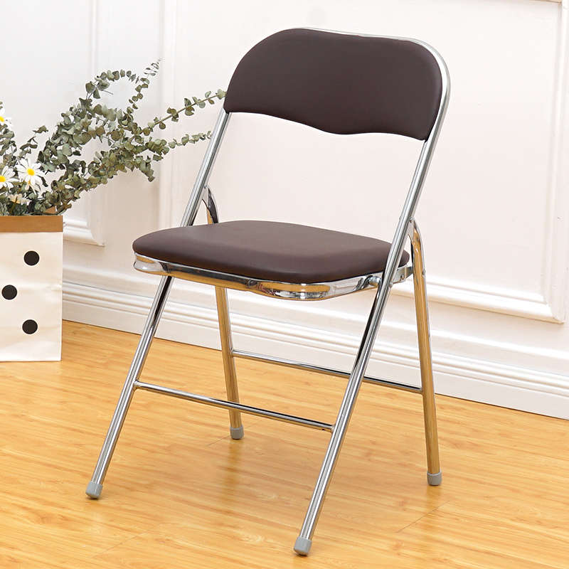 加固办公椅会议椅电镀折叠椅子饭店大排档红色皮革餐椅烧烤火锅店