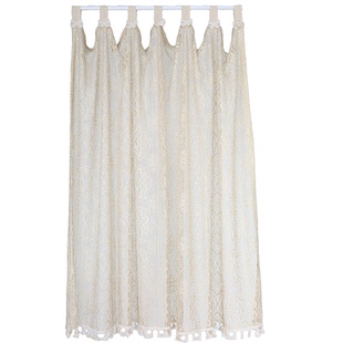 鸢尾乡旅美式缕空美式复古半帘门帘成品窗帘透光穿杆半遮光卧室