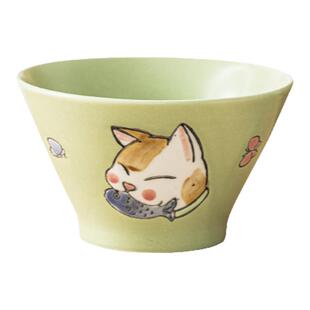 釉下彩日式可爱吃饭碗5英寸斗笠碗家用卡通面碗小碗喇叭碗餐具