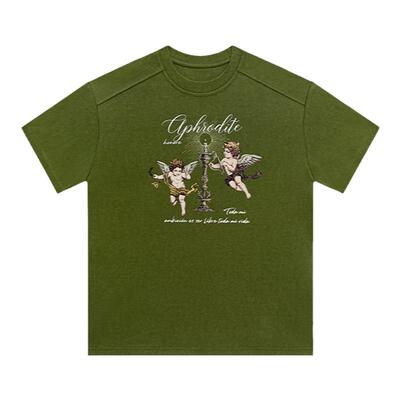 HONORE古月 丘比特T 原创重工手绘双面竹节棉T复古休闲短袖上衣