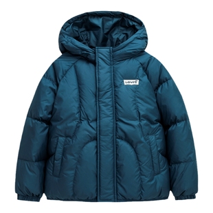 【拒水】李维斯儿童羽绒服男童外套冬装2025新款童装保暖面包服厚