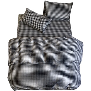 棉麻清爽丨100%棉色织水洗丨全棉水洗棉四件套纯棉全格子床单被套