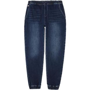 GUESS 男士美式磨白修身收紧裤腰潮舒适休闲束脚牛仔裤长裤