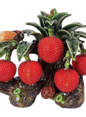 五福临门名利双收石湾公仔家居装饰品陶瓷荔枝摆件乔迁开业送礼