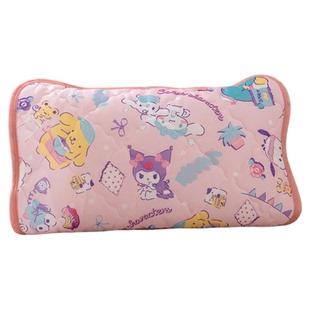 粉色三鹂鸥儿童a类枕巾四季通用吸汗透气枕巾可固定幼儿园枕垫