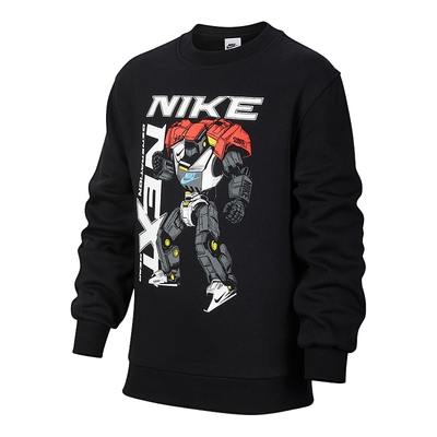 NIKE耐克男女大童加绒卫衣26春新款机甲印花针织运动衫IR0099-010