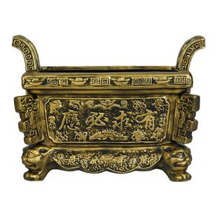 仿古铜陶瓷特大号香炉家用室内寺庙有求必应祠堂长方形四方鼎香炉