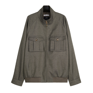 MRS Studios 意大利MARZOTTO初剪羊毛MIU风猎装夹克外套/百褶半裙