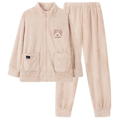 秋冬珊瑚绒加厚情侣可外穿睡衣