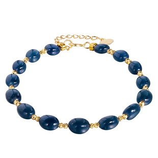 若华珠宝蓝海 皇家蓝宝石手链女18K金天然老烧彩宝手串满天星手饰