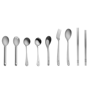 纯钛户外野餐餐具勺子叉子筷子套装野炊旅行学生汤勺调羹一人吃饭