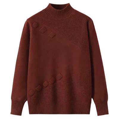 恒源祥女秋冬加厚半高领羊毛衫