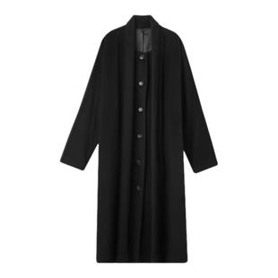 THESOONG/ 100%阿拉善优质骆驼羊绒毛呢大衣女 复古立体线条