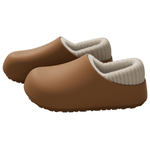 防水棉拖鞋女士款2025新款秋冬季保暖防滑包跟可外穿情侣厚底棉鞋