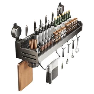 吸盘刀架置物架厨房壁挂式多功能一体家用多层调味料筷子筒收纳架