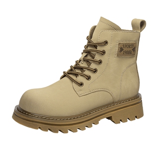 戈美其2025新款冬季马丁靴女款厚底交叉绑带短筒靴单靴工装时装靴